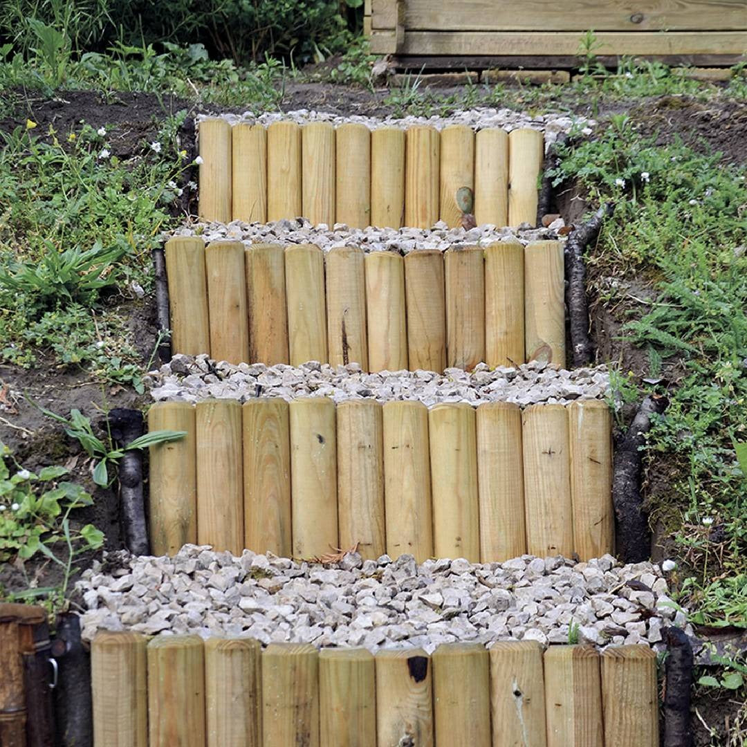 Bordura madera 150x20xø5 cm Talos Roll Nortene