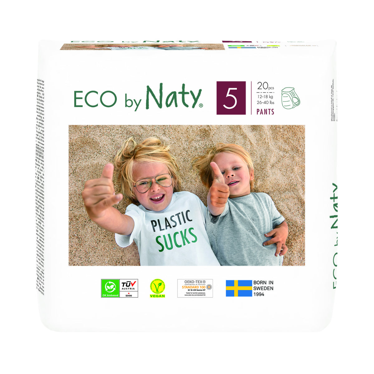Bragapañal Nº 5 Naty 12-18 kg Eco by Naty 20 uds