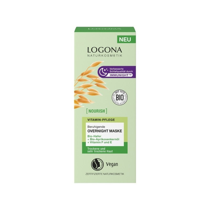Mascarilla vitamínica calmante nocturna avena bio & vitamina f-e Logona 50 ml