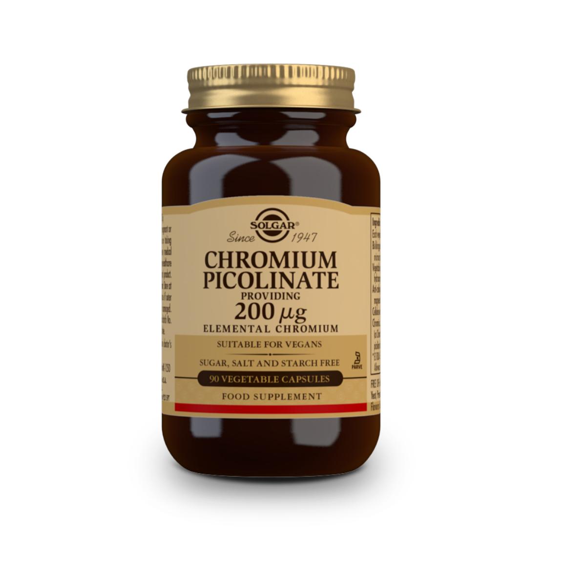 Picolinato de cromo 90 cápsulas vegetales 200mg Solgar