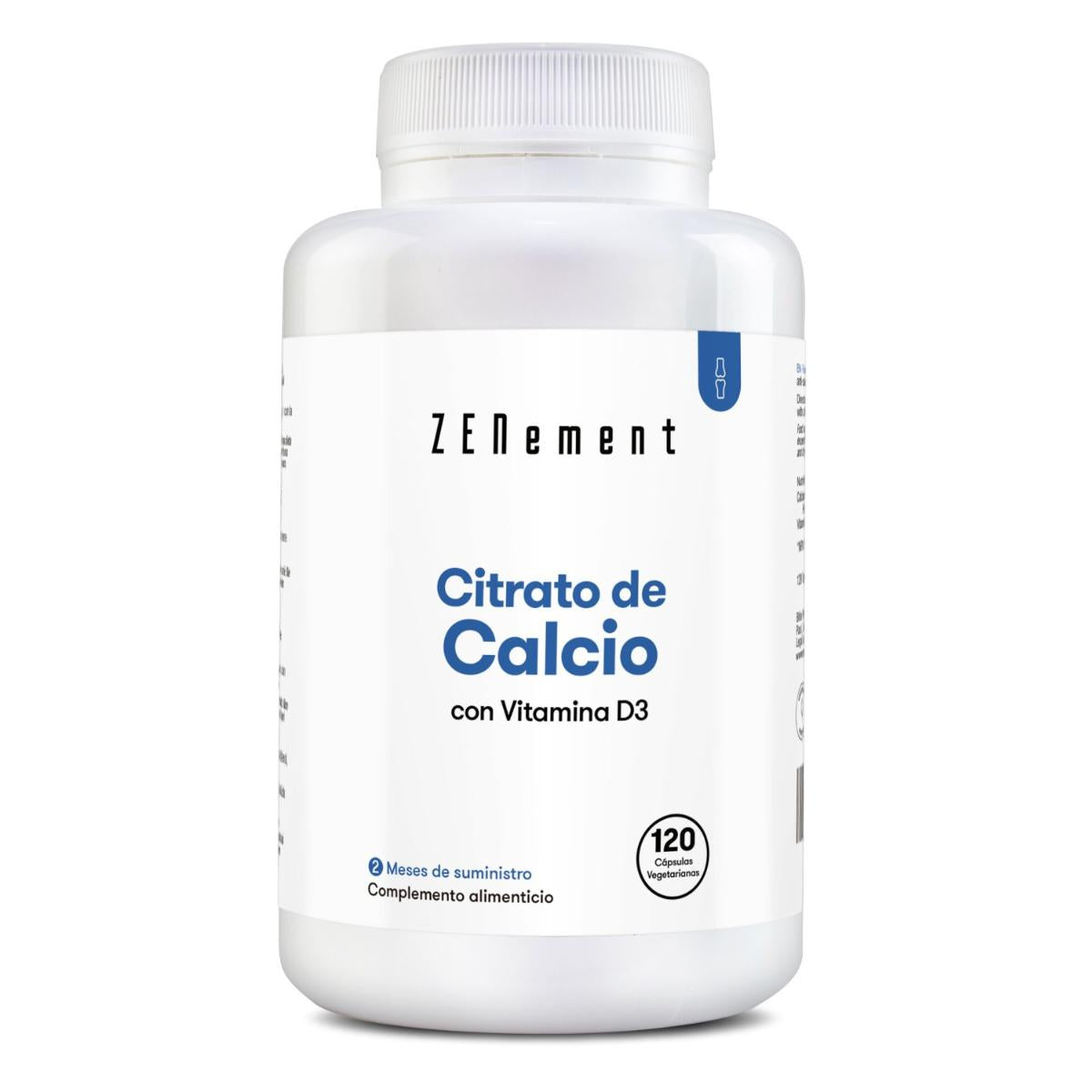Citrato de Calcio, con vitamina D3 Zenement, 120 comprimidos