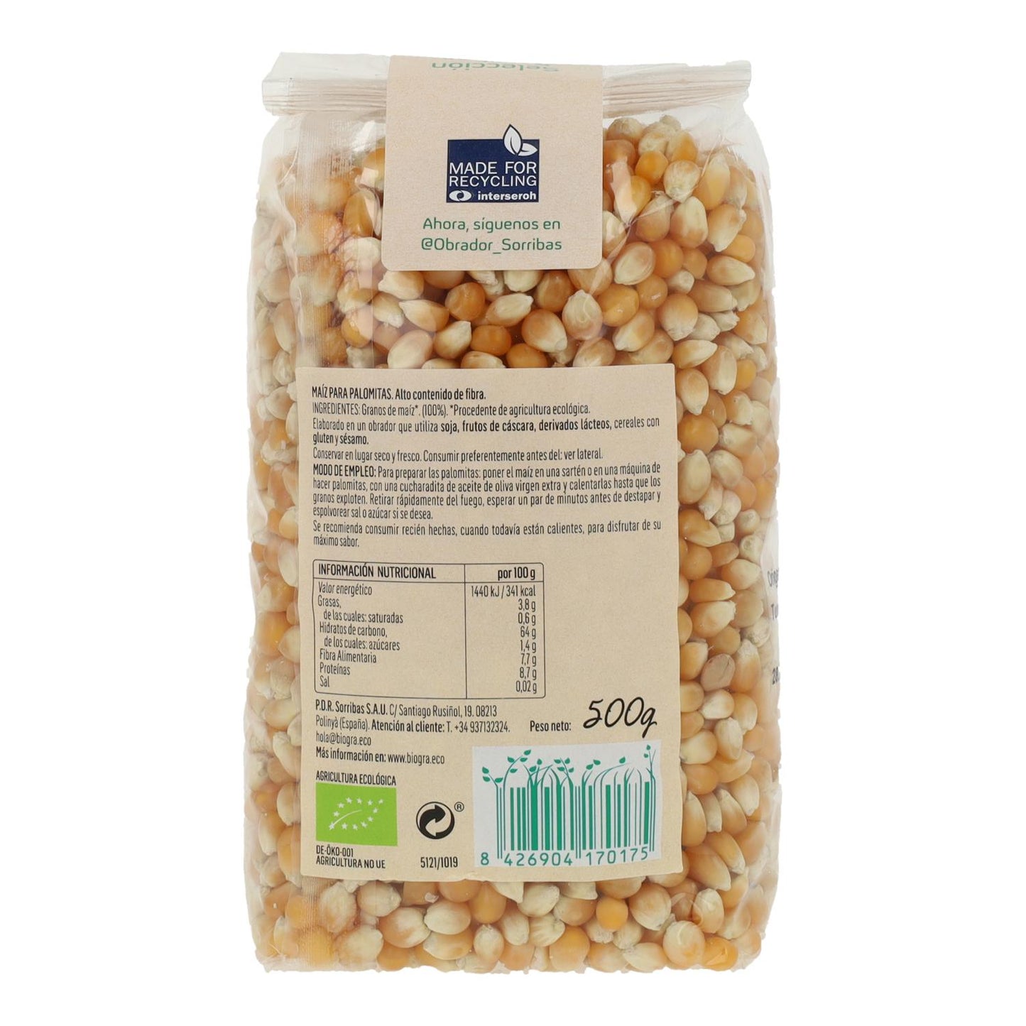 Maíz para palomitas Biográ, 500g