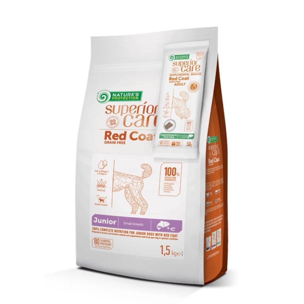 Nature's Protection Red Dog Pienso grain free Salmón cachorro razas pequeñas 1,5 Kg