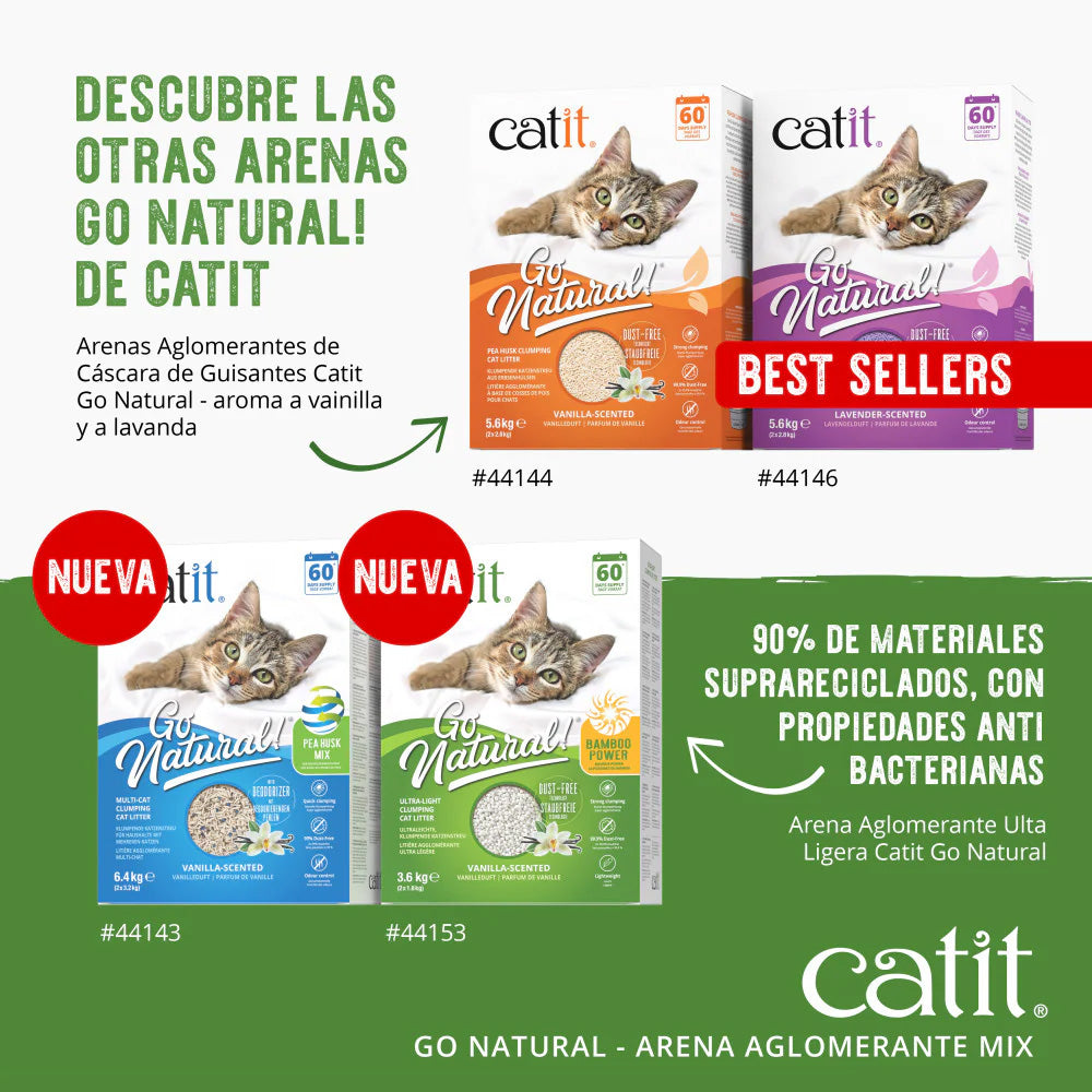 Arena Guisante Mix aroma Vainilla Go Natural! 6,4 kg Catit