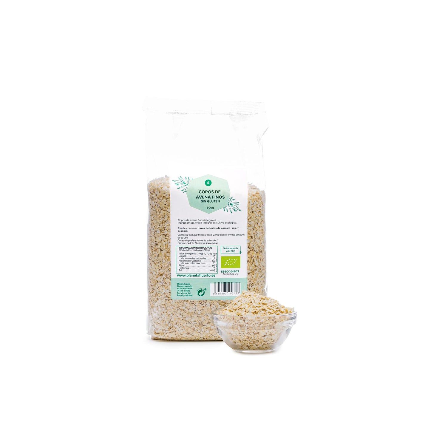 Copos de avena finos Sin Gluten ECO Planeta Huerto 500 g