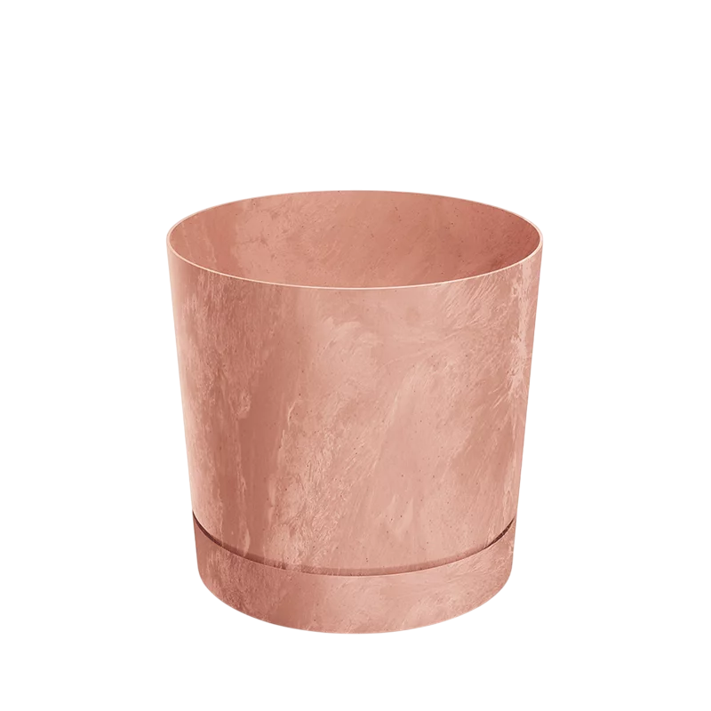 Maceta Pure cemento plato integrado terracota  D 13 x 13