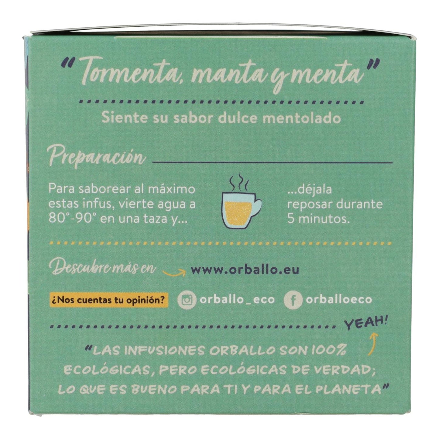 Infusión "tormenta manta y menta" Bio orballo 15 pirámides