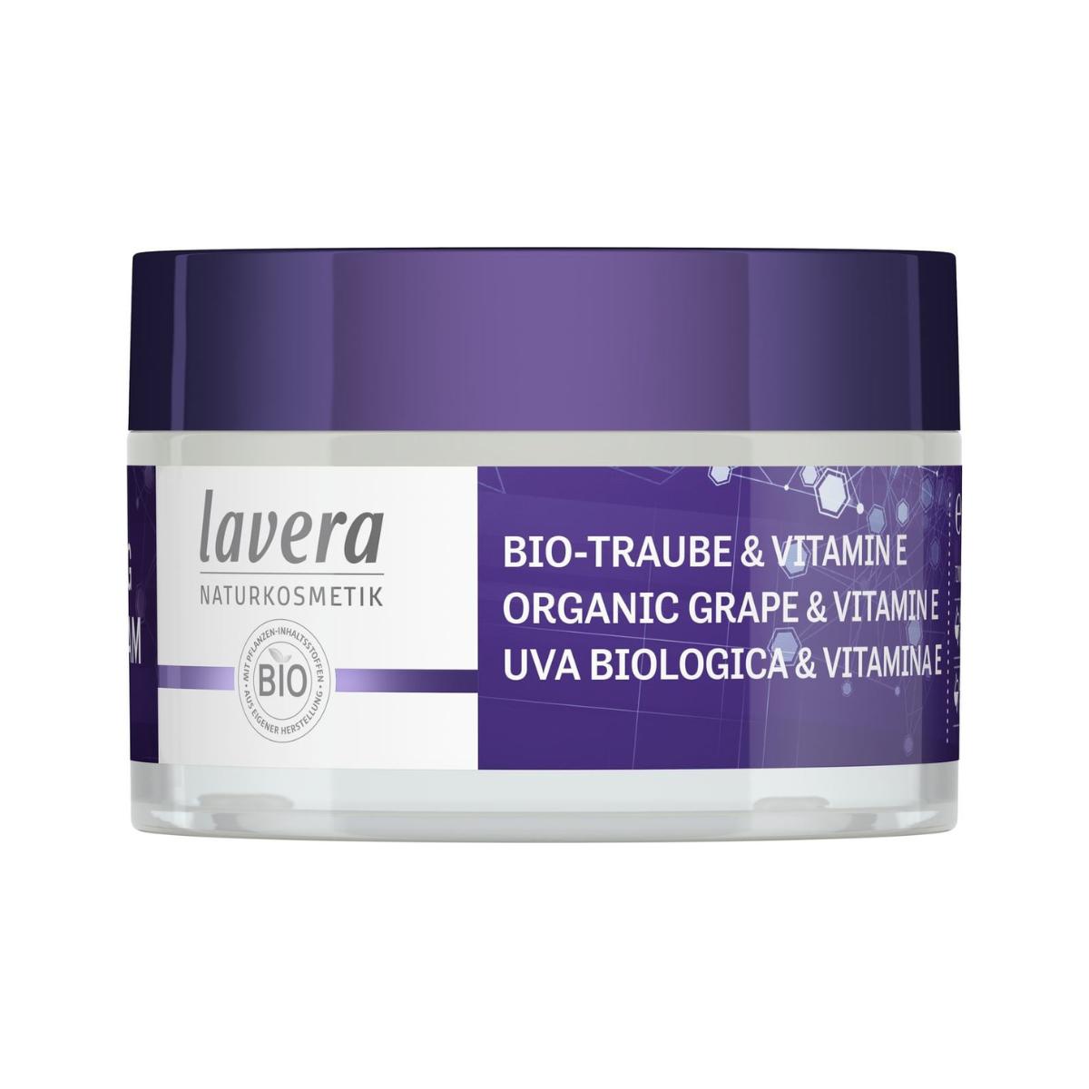 Crema sleeping reparadora uva BIO y vitamina E, Lavera 50 ml