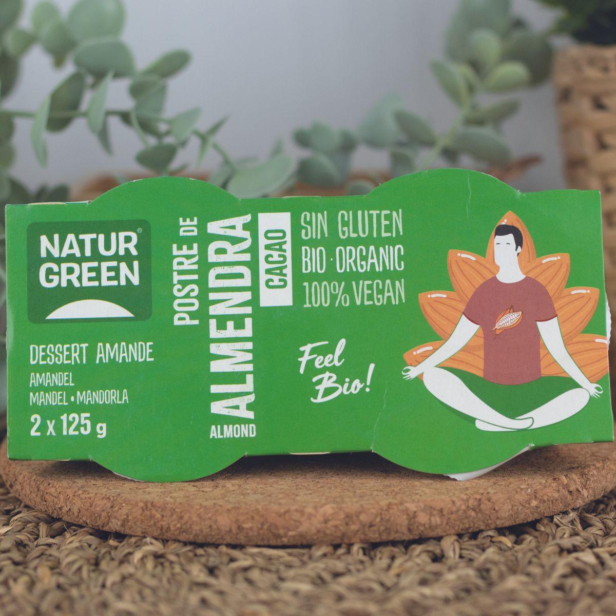 Postre de Almendras y Cacao NaturGreen, 2 x 125 g