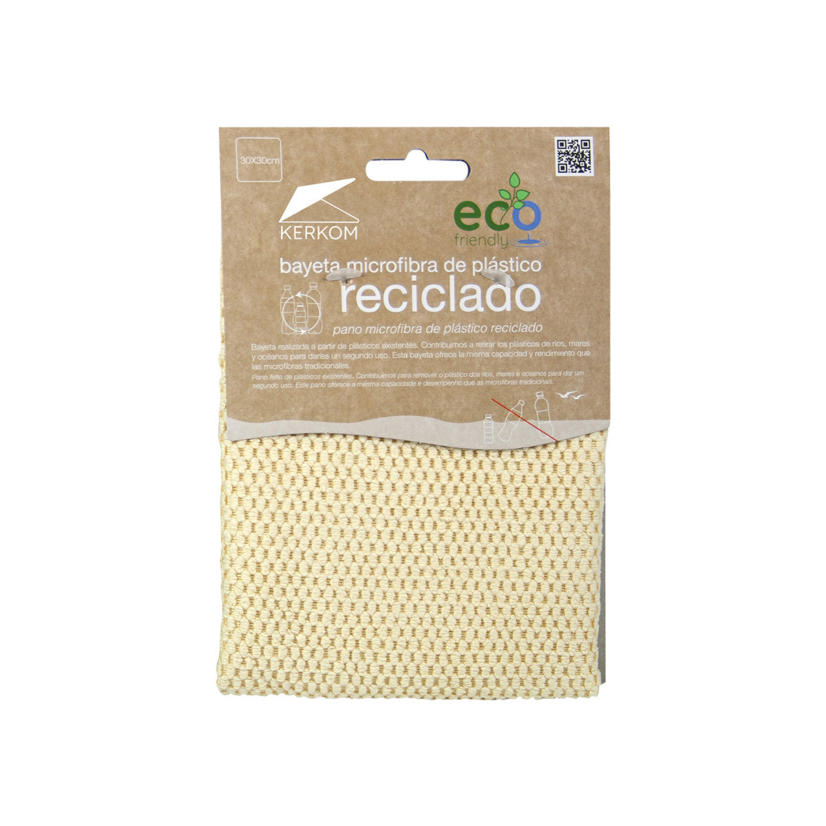 Pack 5x Bayetas PET reciclado microfibra 30 x 30 cm Eco Friendly Kerkom
