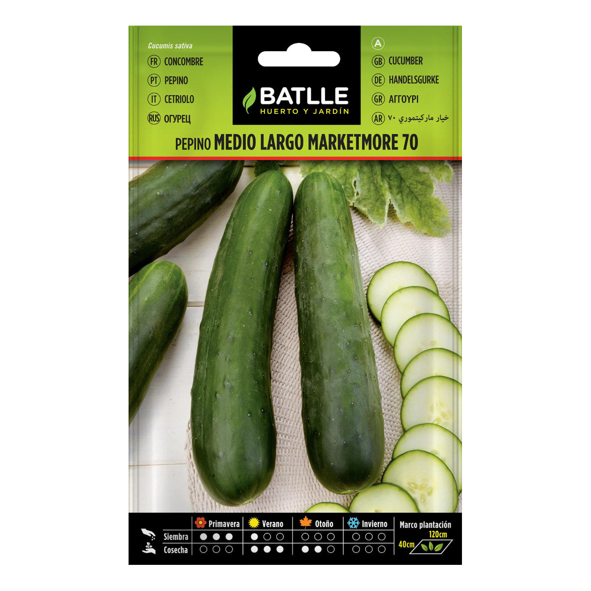 Semillas de Pepino Marketmore 70 1/2 largo Batlle