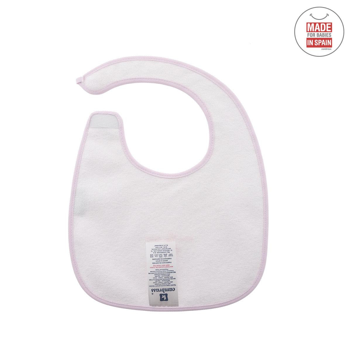 Babero cuadrado con Velcro Celeste 20x26 cm.