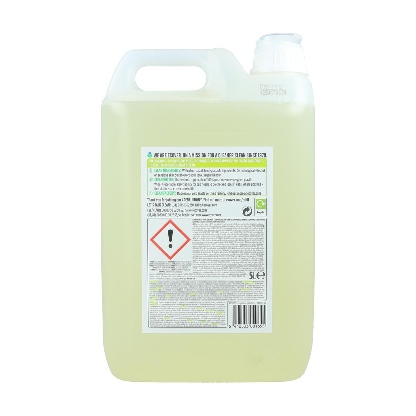 Lavavajillas Desengrasante de Limón y Aloe vera Ecover 5L