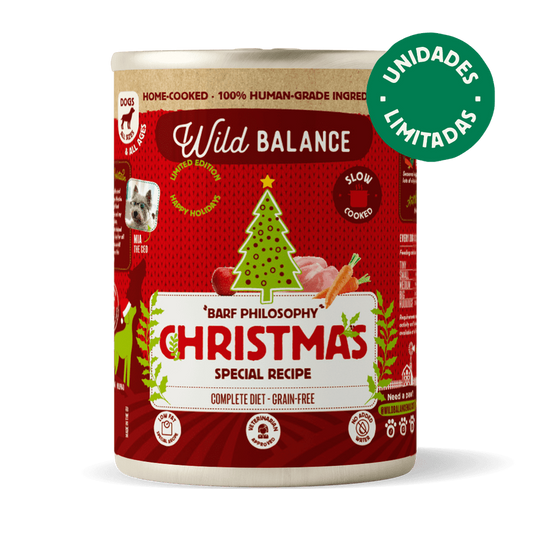 Lata Receta de Navidad BARF ciervo y conejo para perros Wild Balance 400 g