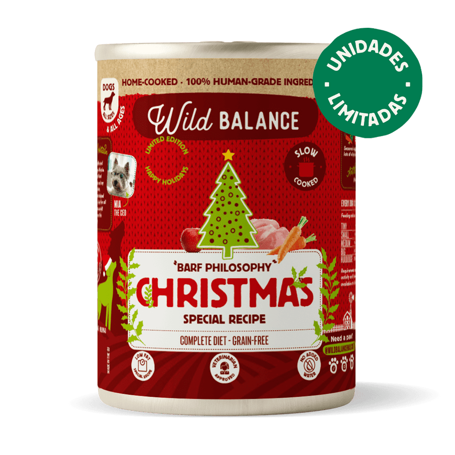 Lata Receta de Navidad BARF ciervo y conejo para perros Wild Balance 400 g