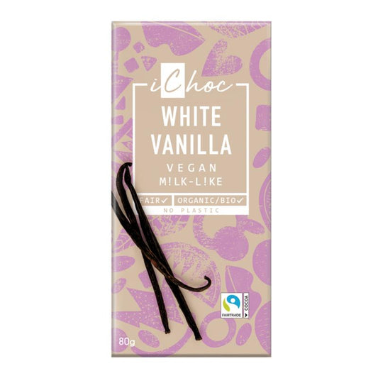 Chocolate Vegano Blanco con Vainilla Bourbon ichoc 80g