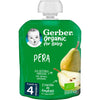 Bolsita puré de fruta ecológica para bebés de Pera Gerber 90 g