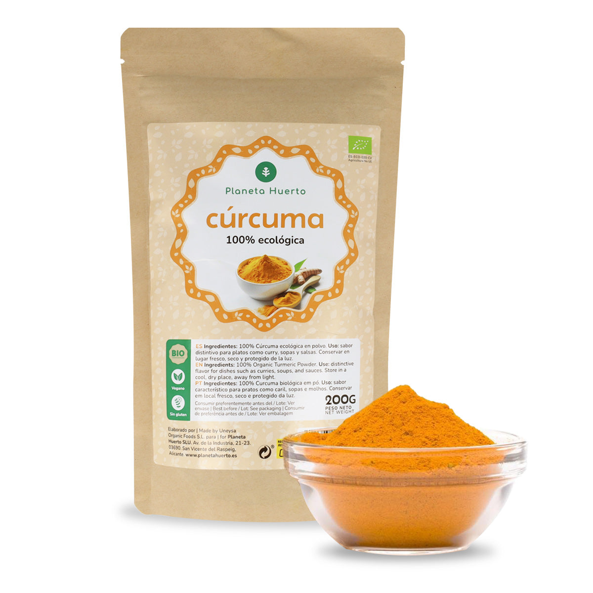 Pack 2x Cúrcuma en polvo ECO Planeta Huerto 200 g