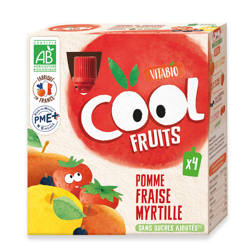 Pack 12 uds Cool Fruits Manzana Fresa Arándanos 12x90g VITABIO