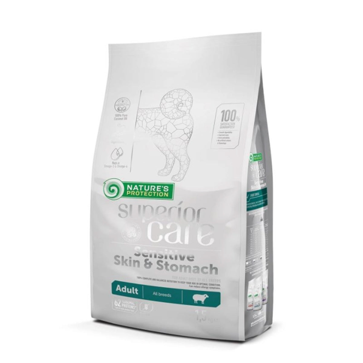 Pienso perros con piel y estómago sensibles con cordero 1,5 kg Nature's Protection