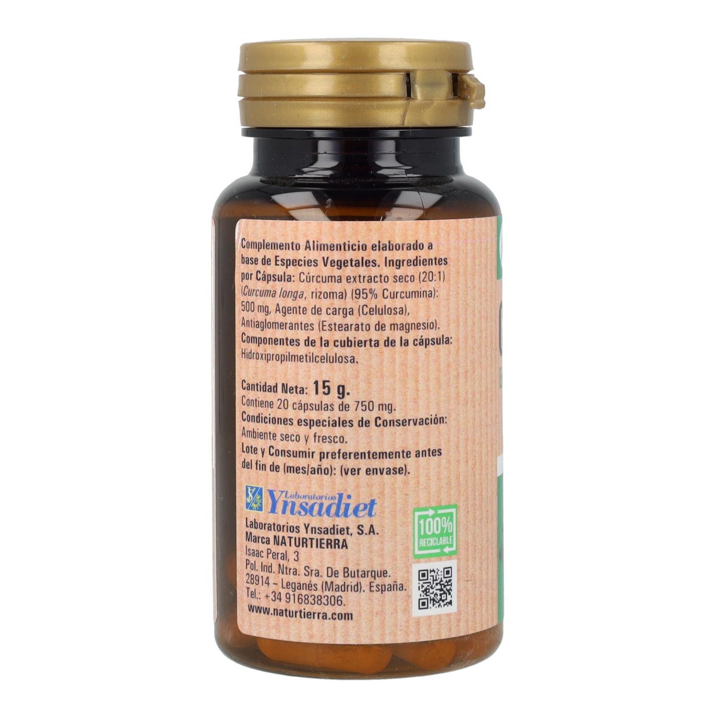 Cúrcuma NaturTierra 20 cápsulas vegetales