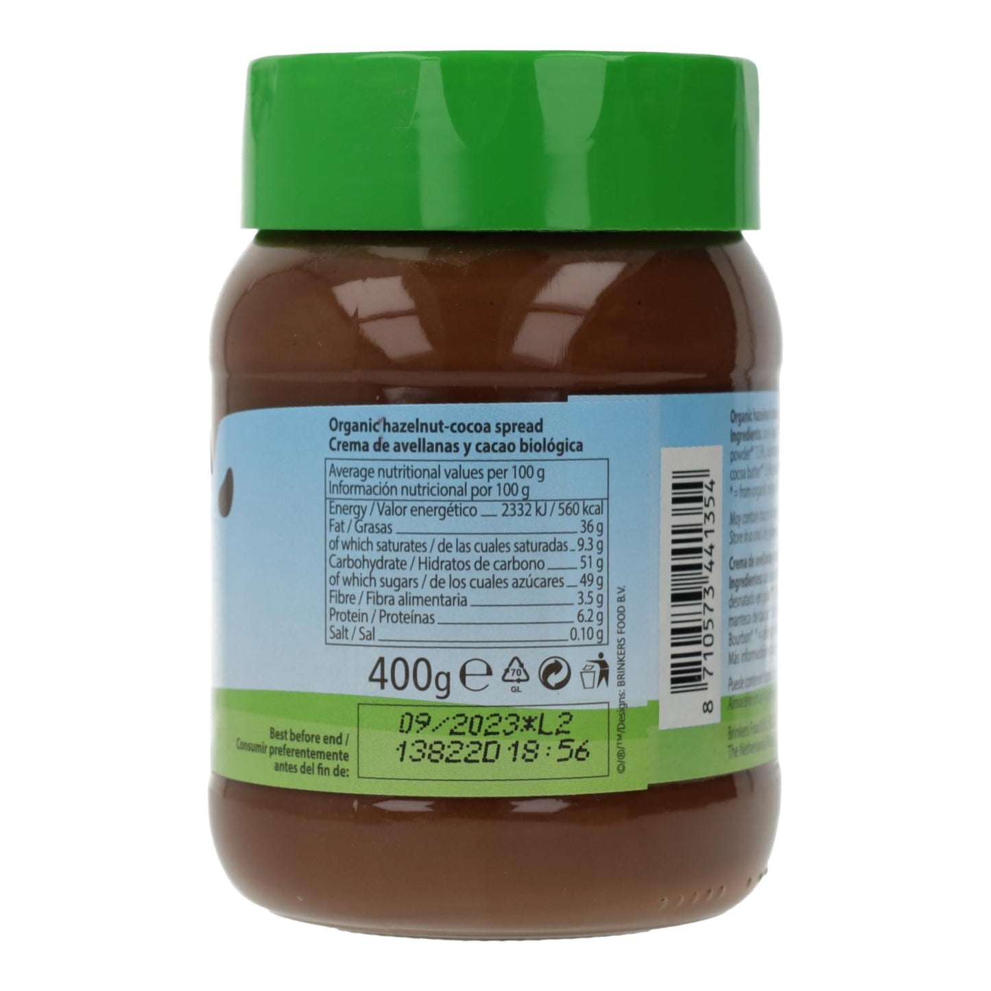 Crema de Chocolate con Avellanas Bio Nuscobio 400 g