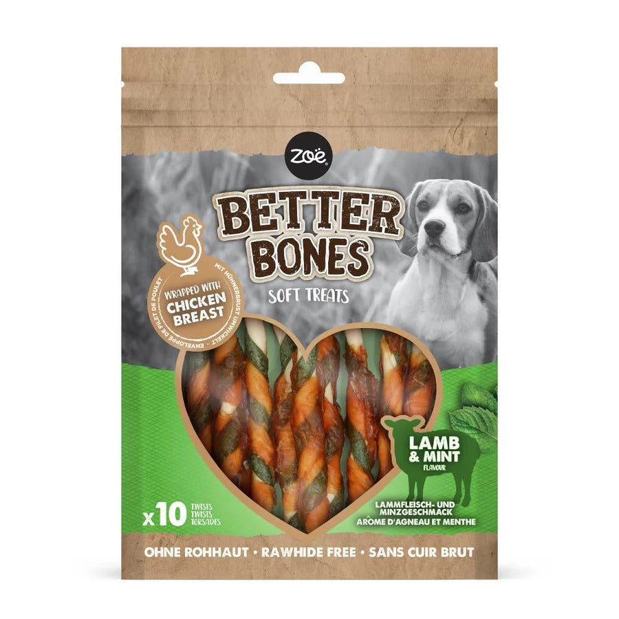 Twists envueltos en pollo para perros Zoë Better Bones 12.5cm, 10pc