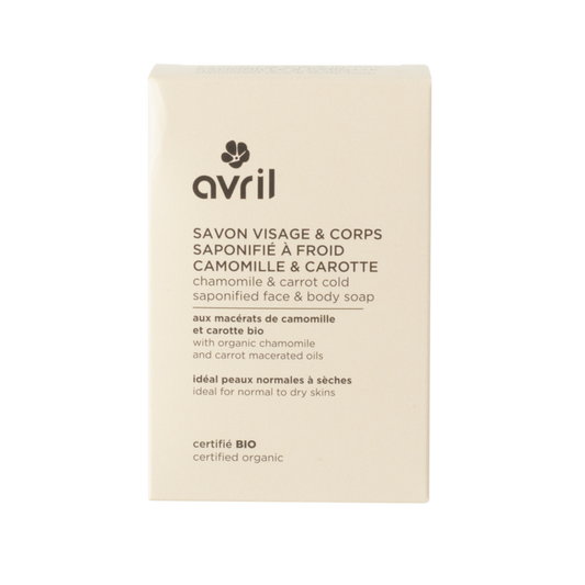 Jabón saponificado en frío Manzanilla y Zanahoria, Avril, 100 ml