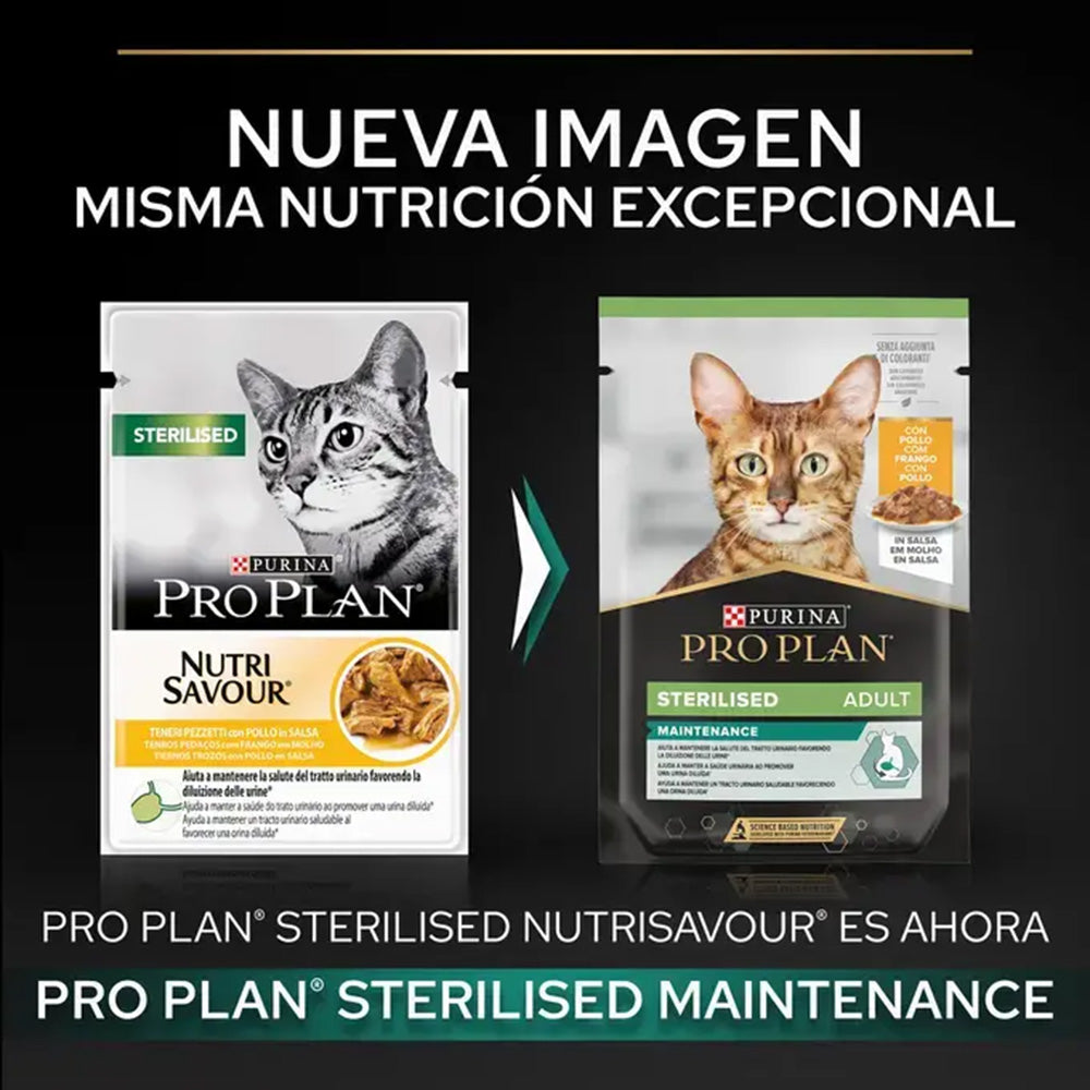 PRO PLAN Gato esterilizado Pollo en Salsa 85g