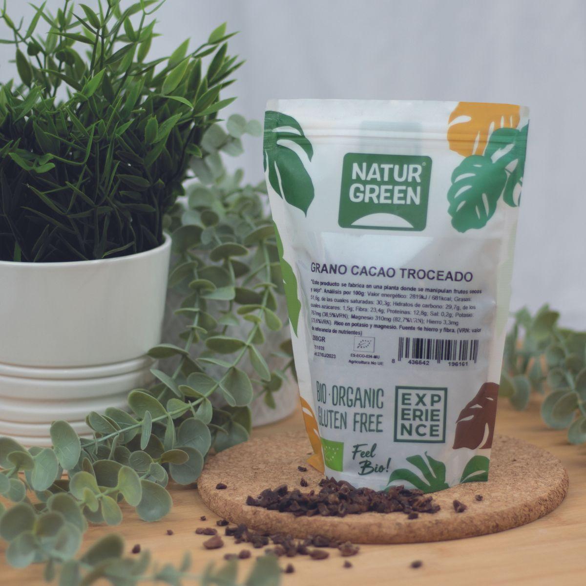 Grano de Cacao Troceado (Nibs) Naturgreen, 200 g