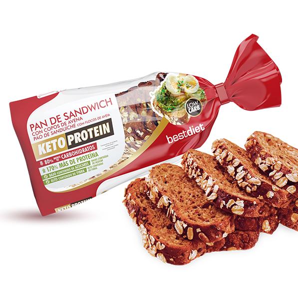 Pan de sandwich con copos de avena Ketoprotein bestdiet 365 g