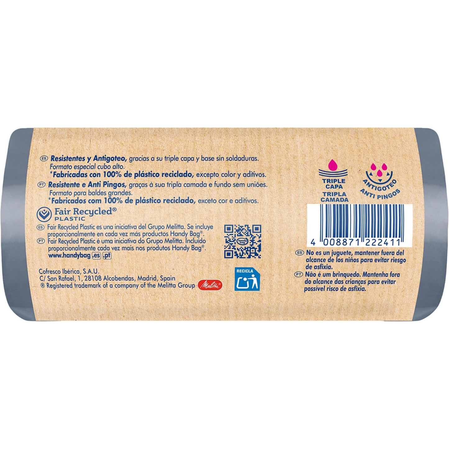 Bolsas basura Cubo Alto 20/30L Handy Bag 12 uds 100% recicladas