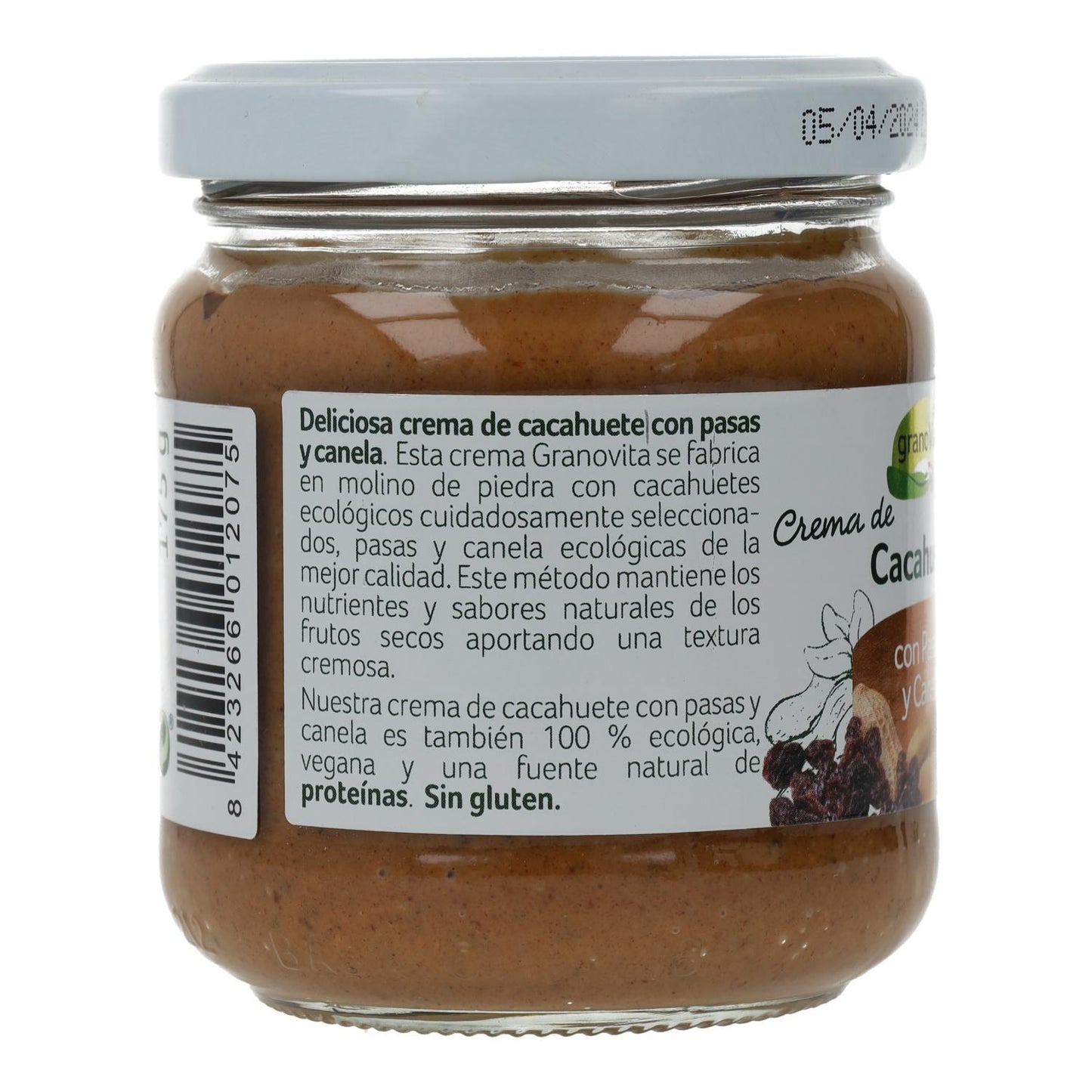 Crema de Cacahuete con Pasas y Canela Bio Granovita 175 gr