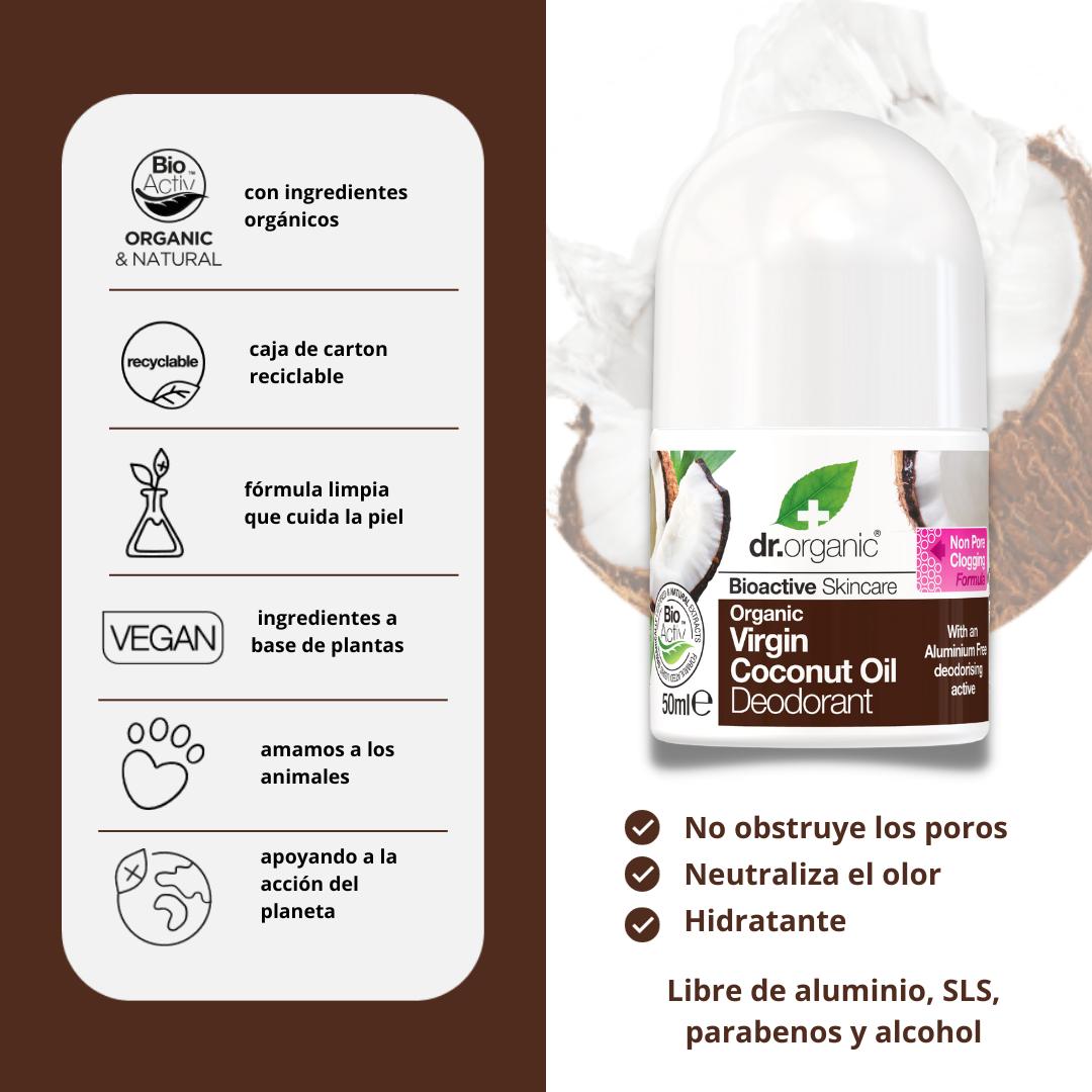 Desodorante aceite de coco Dr. Organic 50 ml