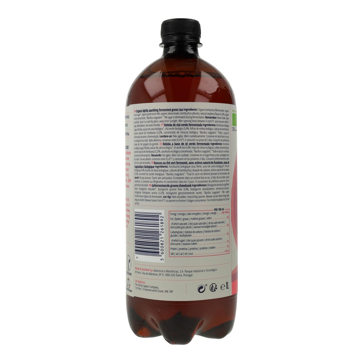 Kombucha Zero Frambuesa Bio 1 L