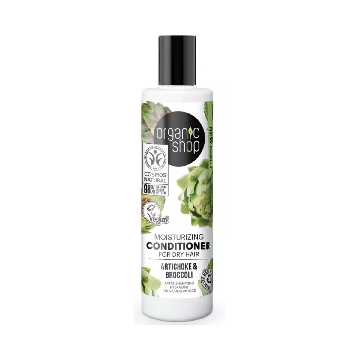 Acondicionador hidratante para cabello seco alcachofa y brócoli, Organic Shop 280 ml
