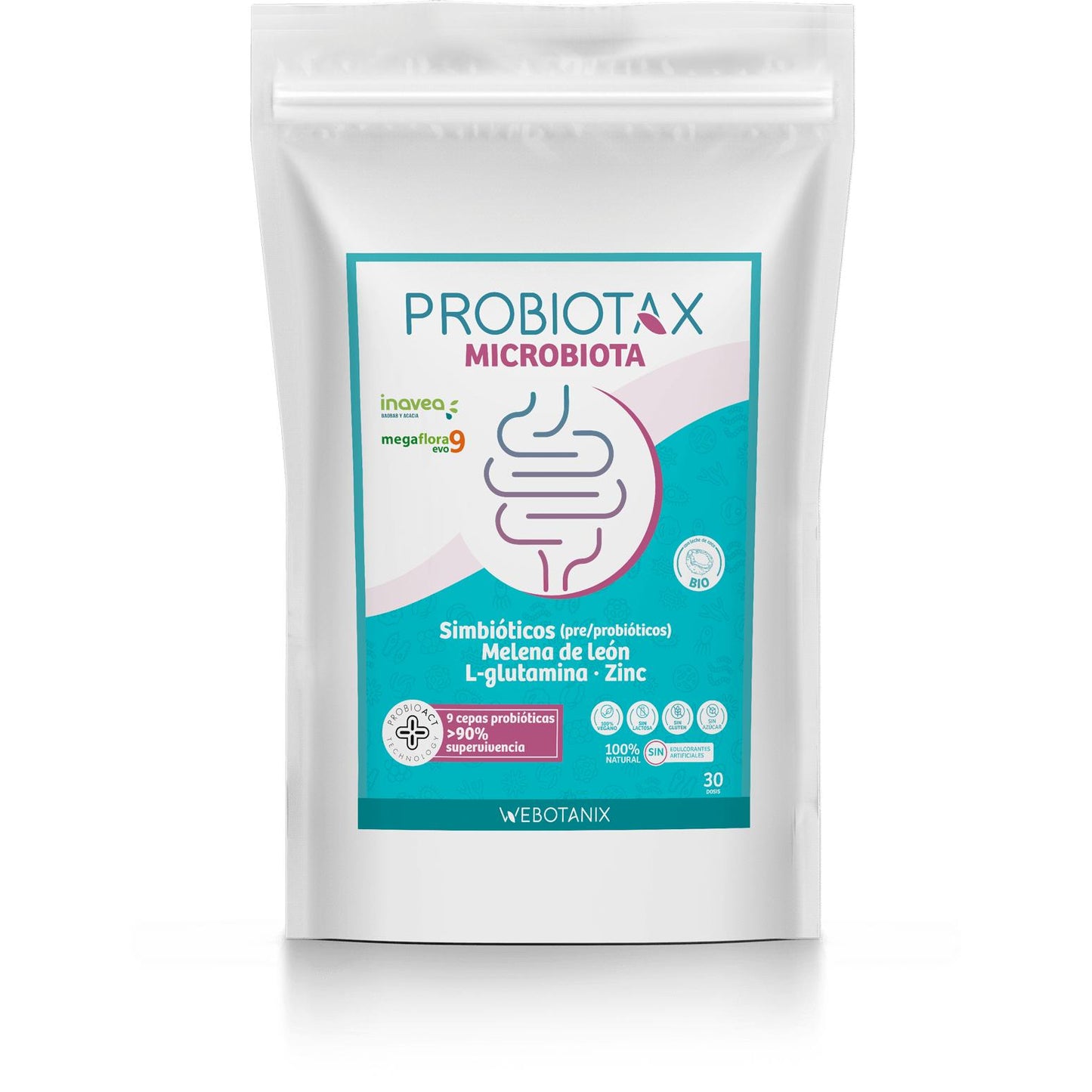 Probiotax Microbiota con probióticos y prebióticos WeBotanix 150 g