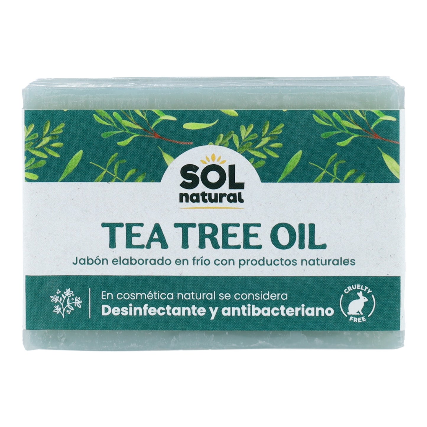 Jabón natural de árbol del té (TTO) Sol Natural 100 g