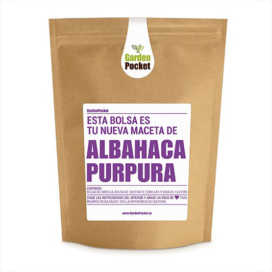 Kit huerto de aromáticas pocket: Albahaca púrpura