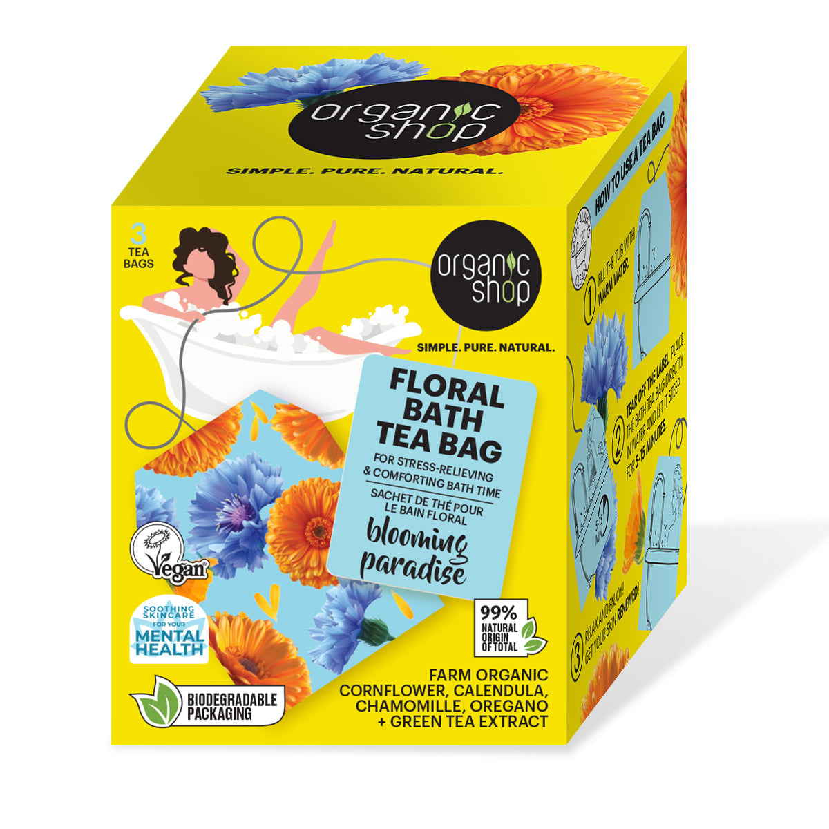 Bolsitas de té de baño de flores «BLOOMING PARADISE», Organic Shop