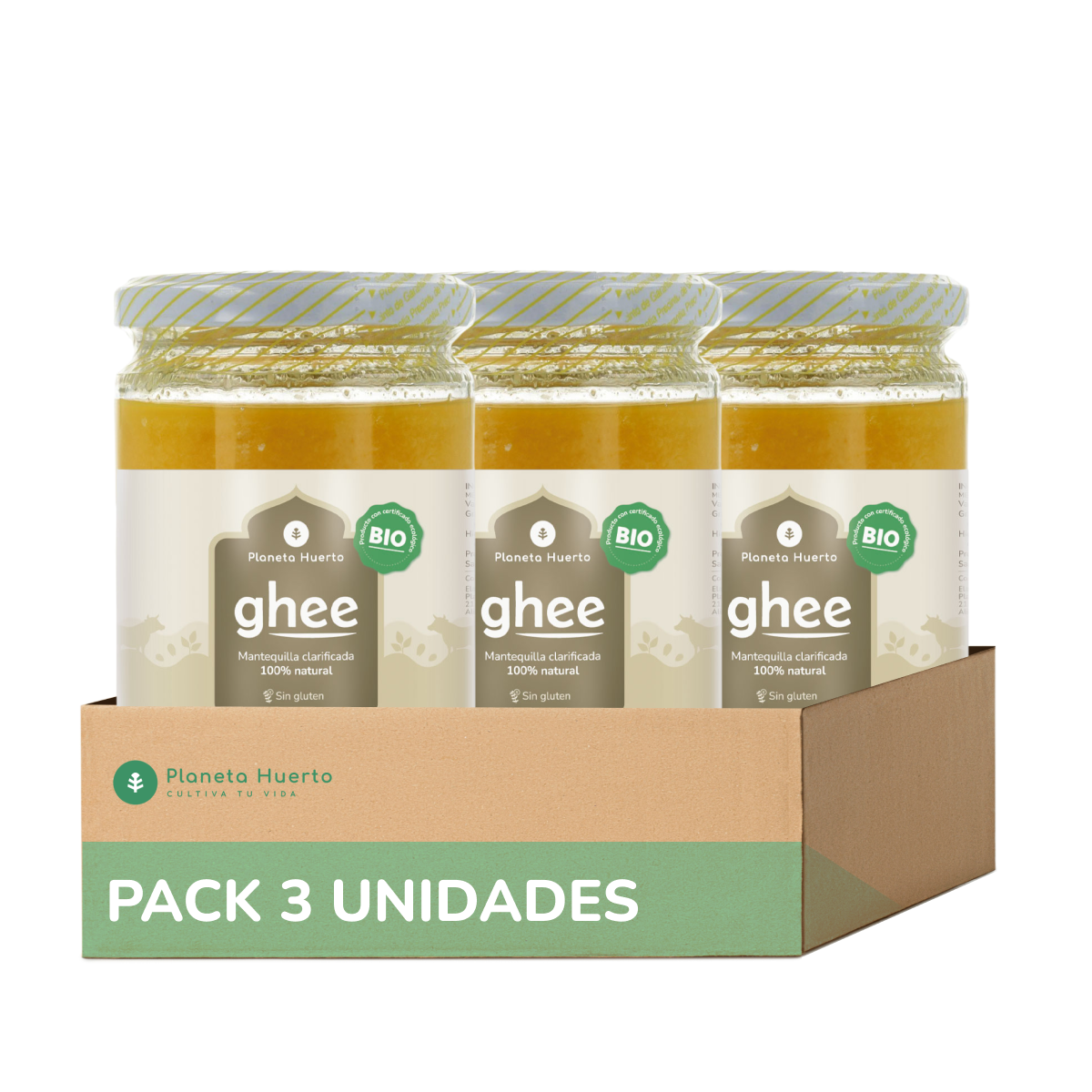 Pack 3 x Ghee mantequilla clarificada ECO Planeta Huerto 500 gr