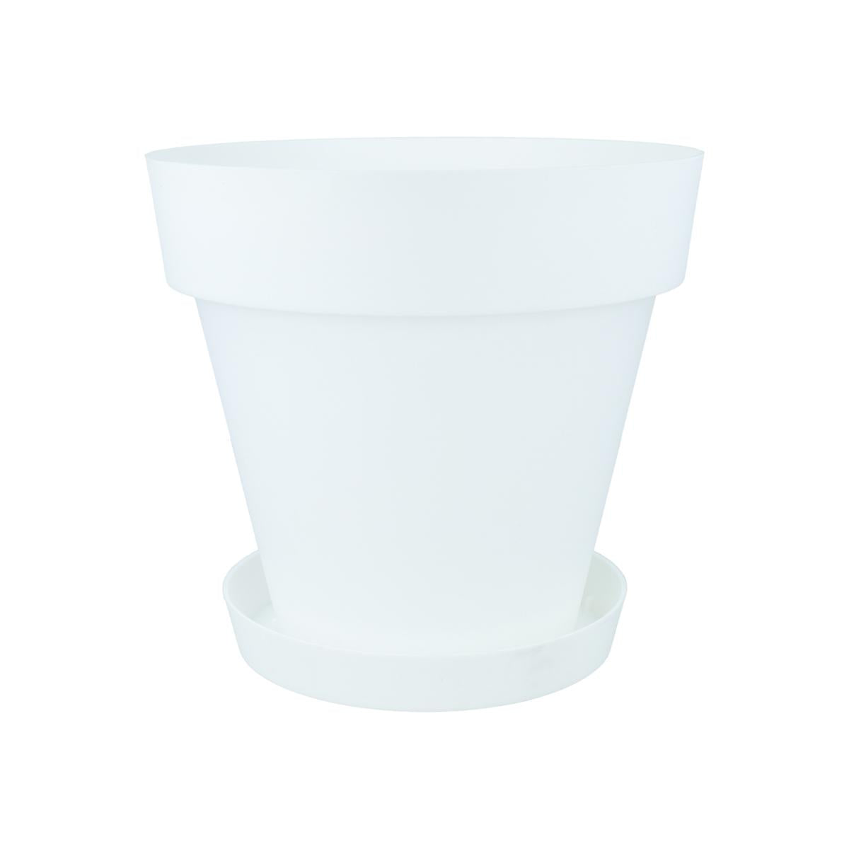 Pack maceta con plato color blanco Tes 22 x 20 cm