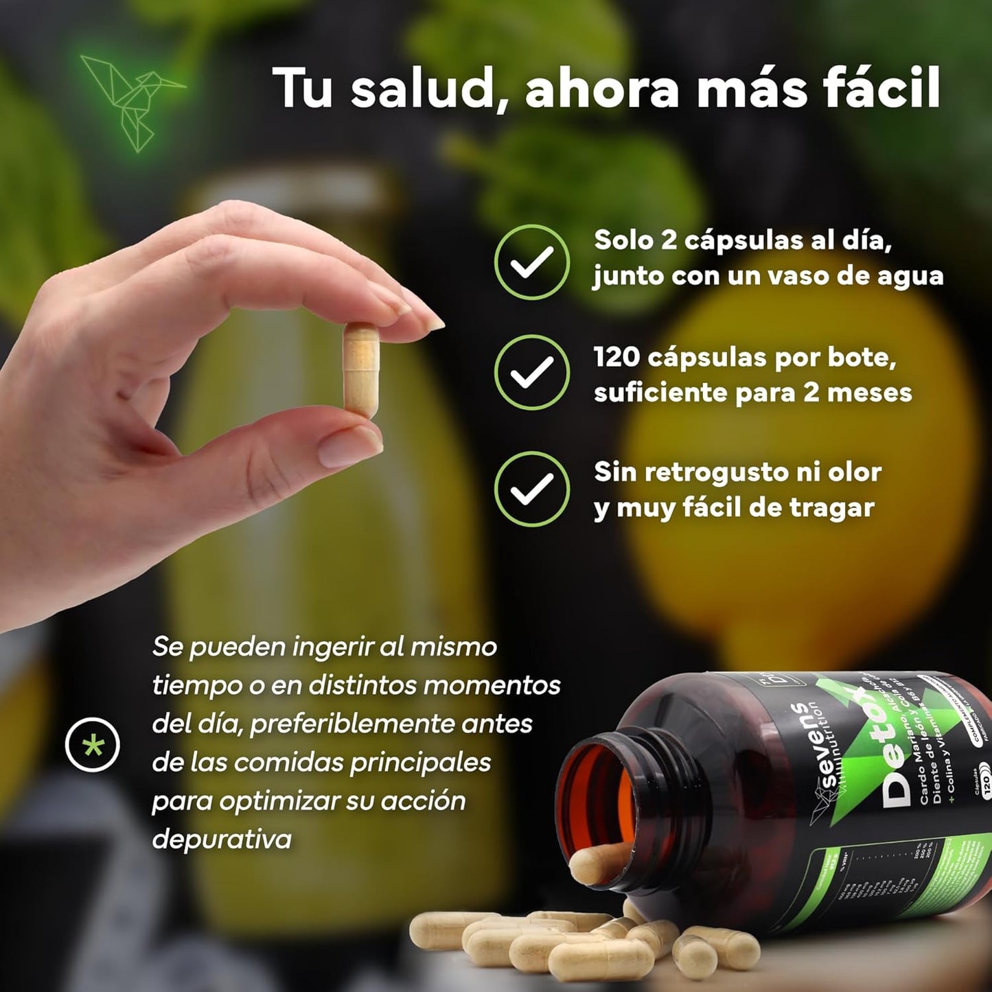 Cardo Mariano Detox Sevens Nutrition 120 cápsulas