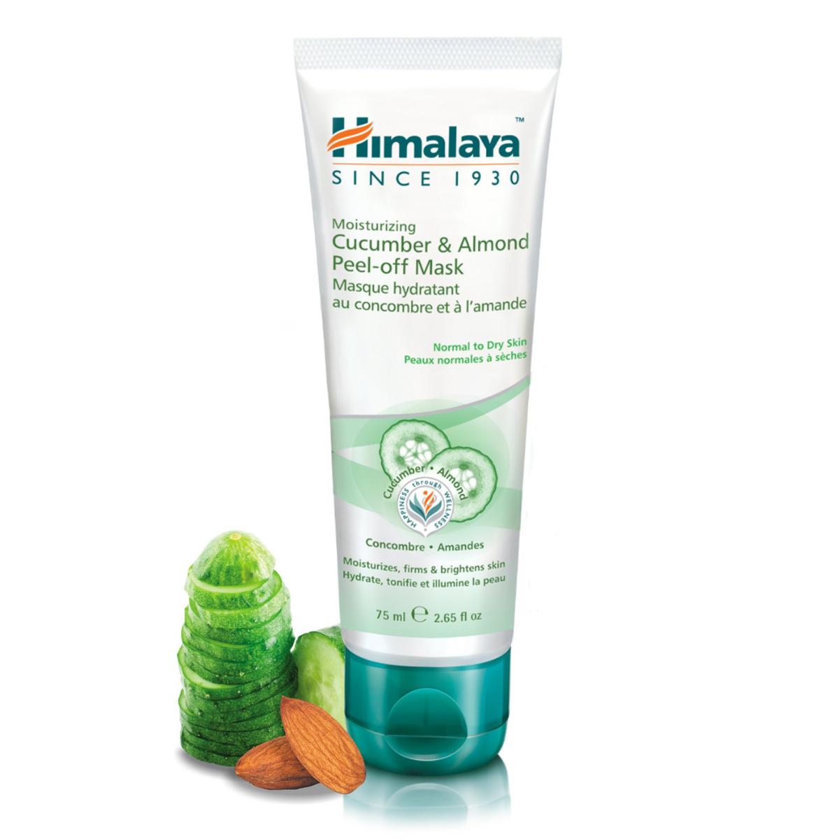 Mascarilla hidratante peel-off de pepino y almendra Himalaya 75 ml