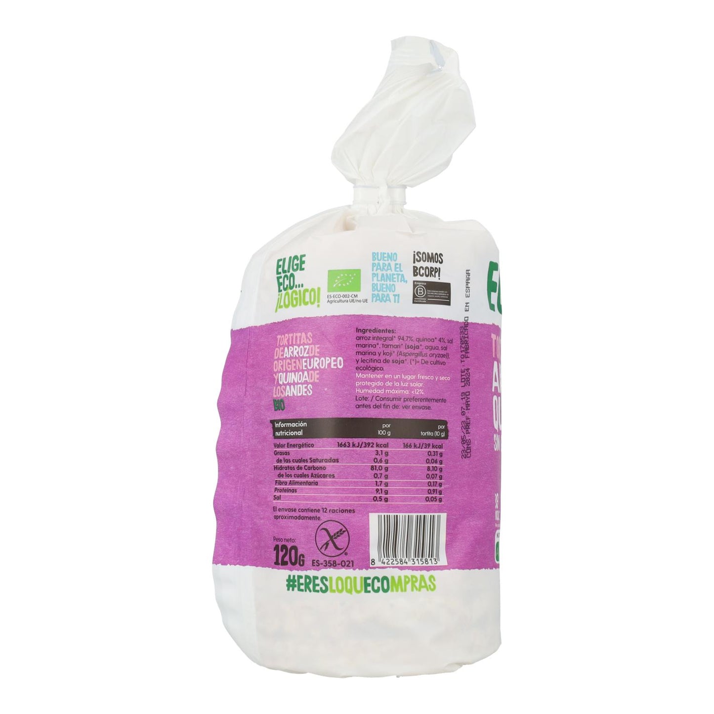 Pack 2x Tortitas de Arroz y Quinoa Bio Ecocesta 120 g