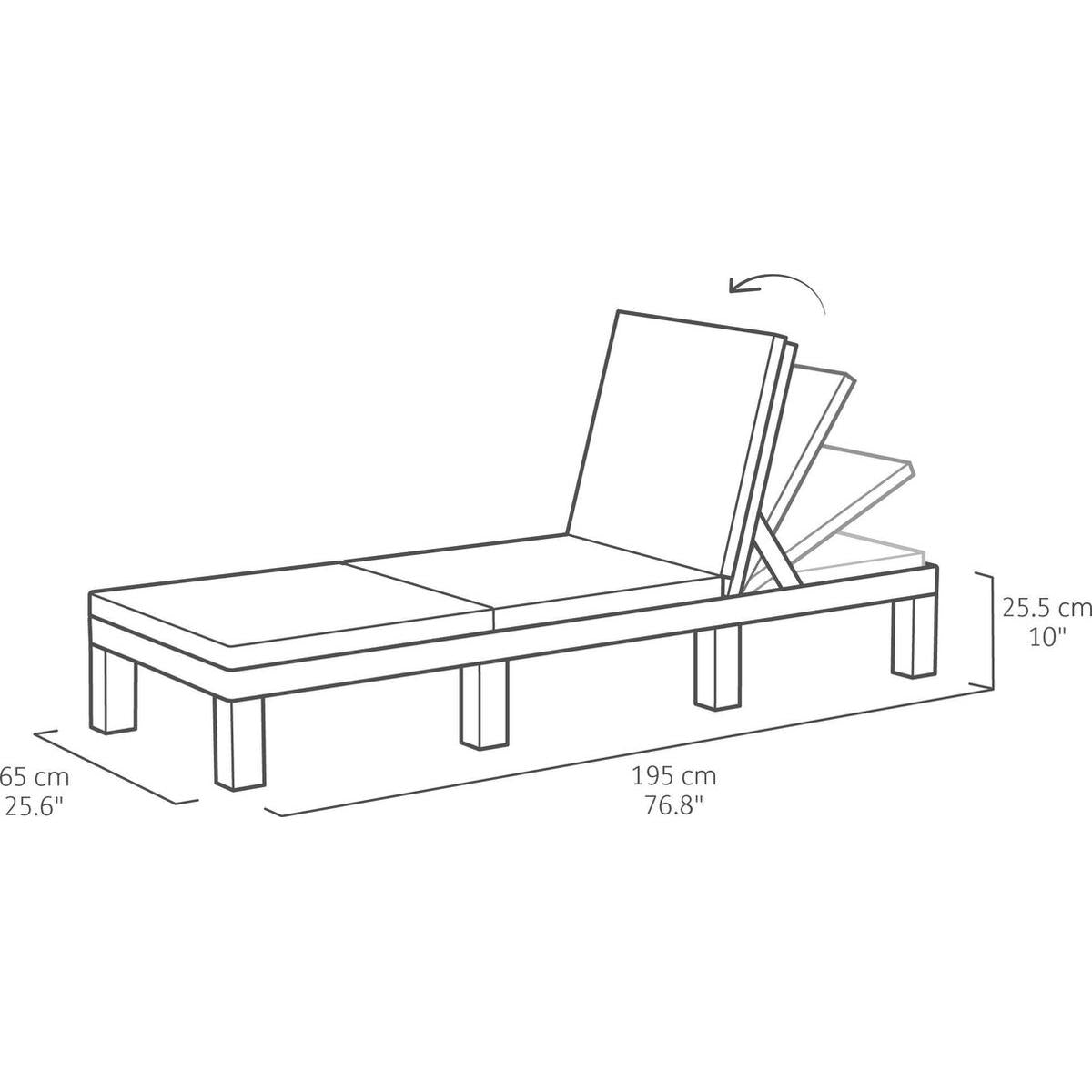 TUMBONA DAYTONA DELUXE 195 x 65 x 25 cm - Varios colores Capuchino