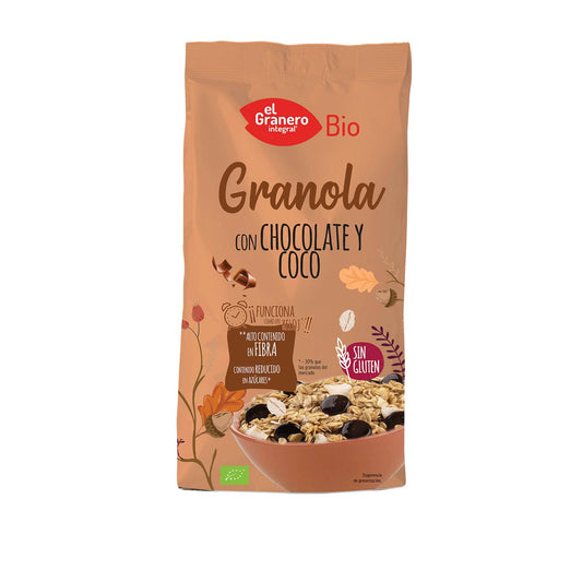 Granola con Chocolate y Coco sin gluten Bio El Granero 350 gr