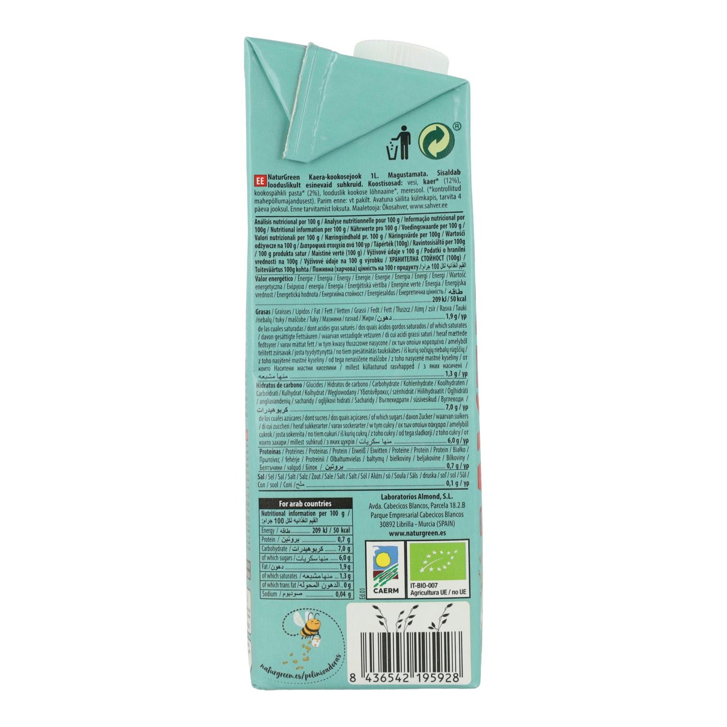 Bebida de Avena y Coco NaturGreen 1 L