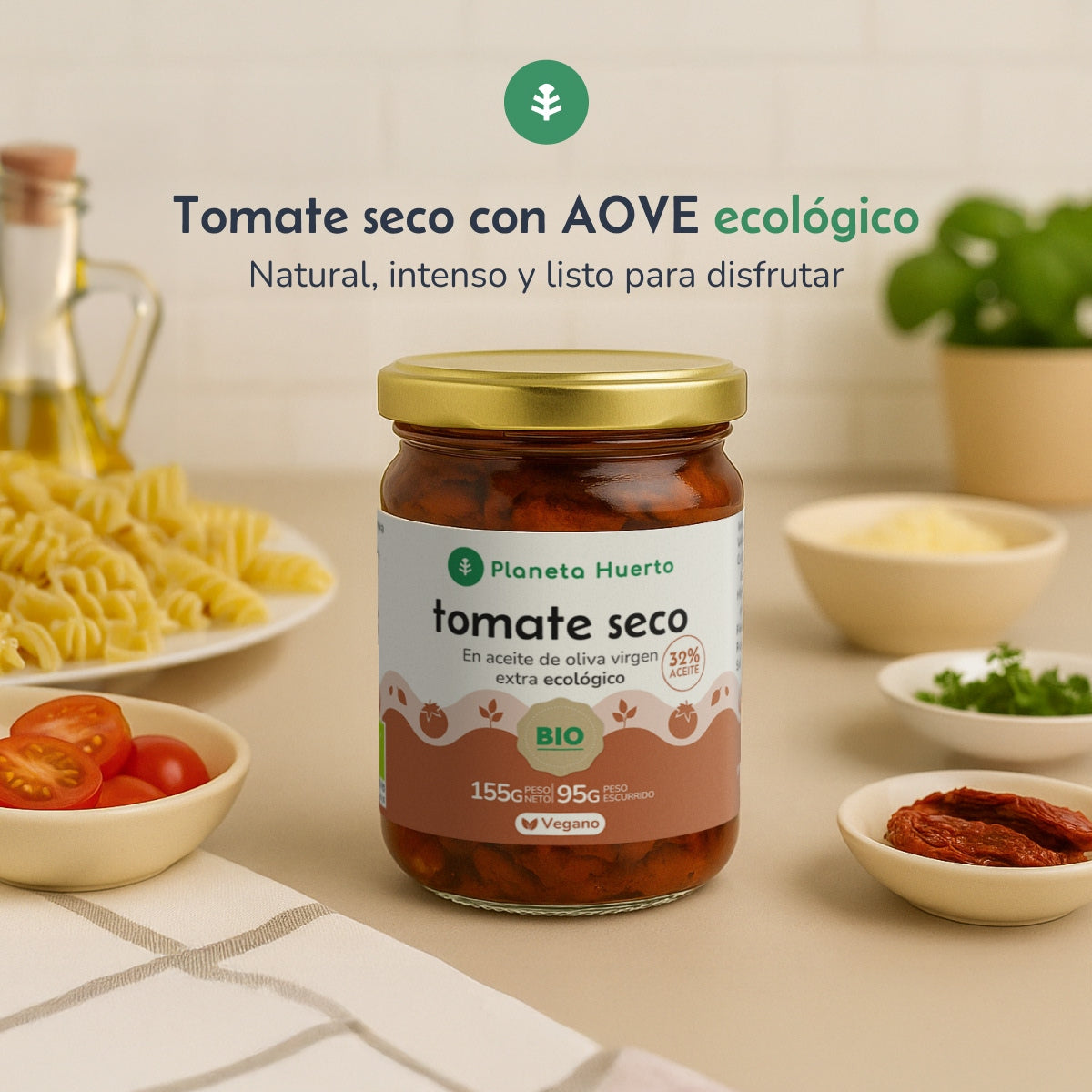 Tomate seco en aceite de oliva virgen extra ECO Planeta Huerto 155 g