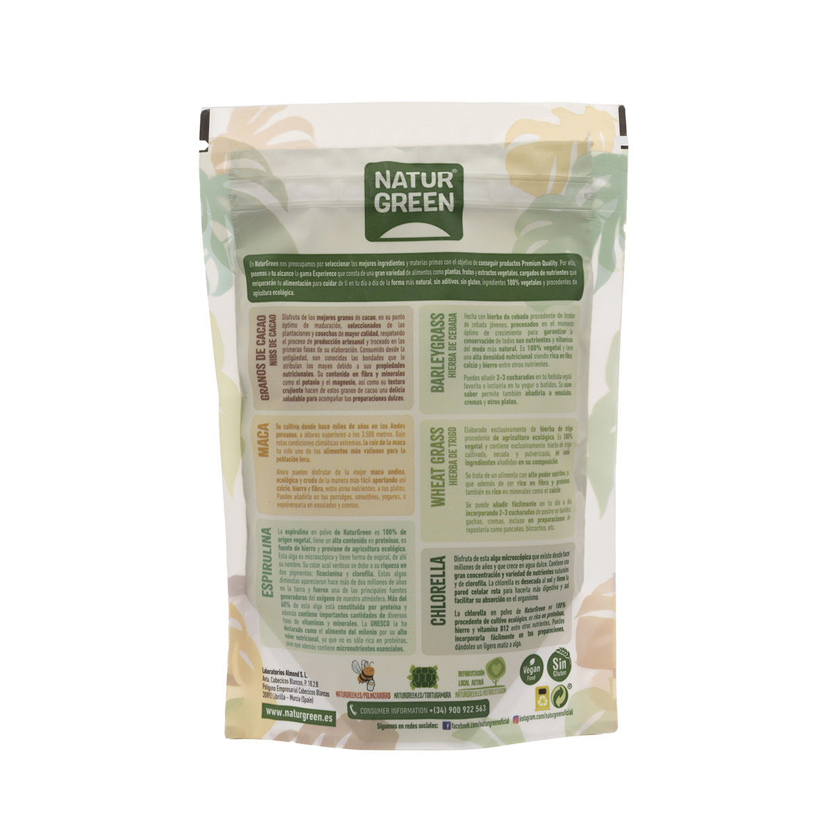 Espirulina en polvo Naturgreen, 175 g.